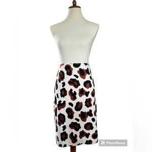 Talbots sz 8 Leopard Knee Length Pencil Skirt, EUC